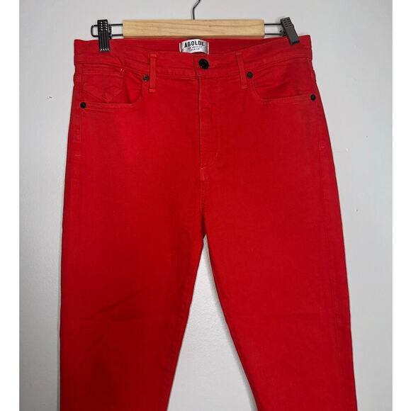 Agolde High Rise Skinny Jeans Sold Red No Holes Size 30 - Picture 3 of 6